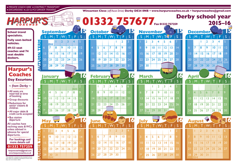 Harpur's Coaches school term calendar 2006-2007